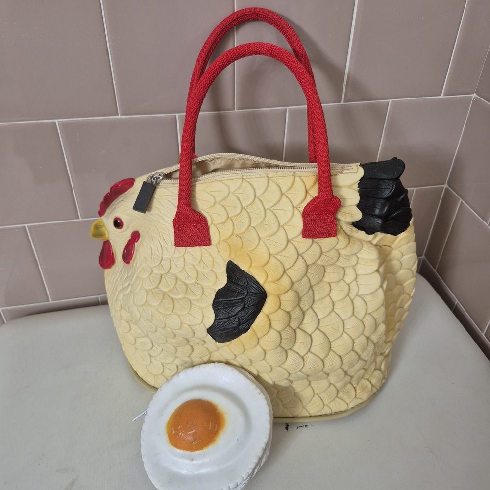 Yellow and Red Tote Bags with Woven Texture